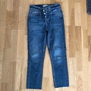 NWOT Re/Done High Rise Ankle Crop, medium wash, 23